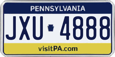 PA license plate JXU4888
