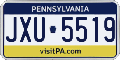 PA license plate JXU5519
