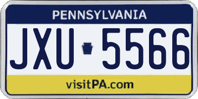PA license plate JXU5566
