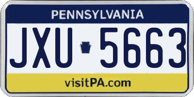 PA license plate JXU5663