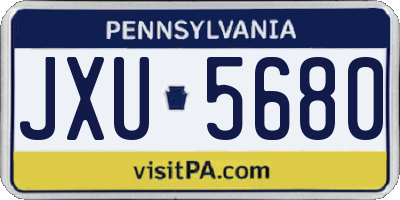 PA license plate JXU5680