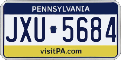 PA license plate JXU5684
