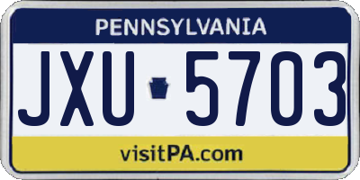 PA license plate JXU5703