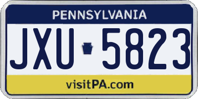 PA license plate JXU5823