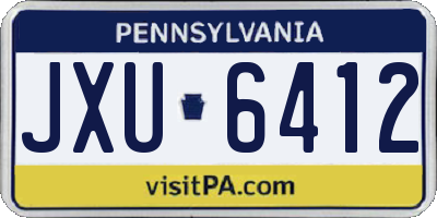 PA license plate JXU6412