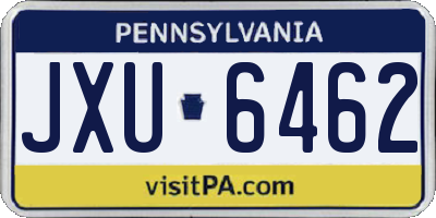 PA license plate JXU6462