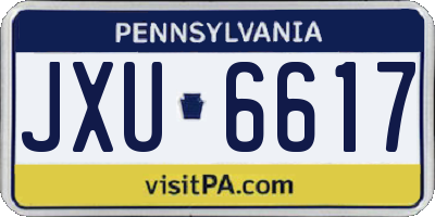 PA license plate JXU6617