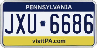 PA license plate JXU6686