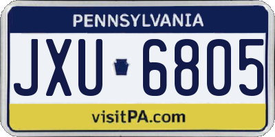 PA license plate JXU6805