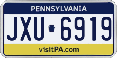 PA license plate JXU6919