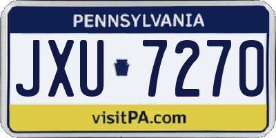 PA license plate JXU7270