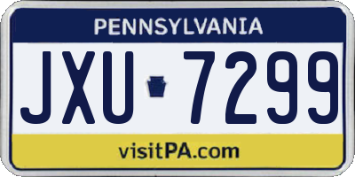 PA license plate JXU7299