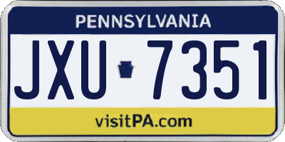 PA license plate JXU7351