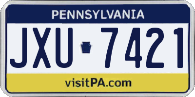 PA license plate JXU7421