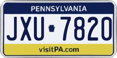 PA license plate JXU7820
