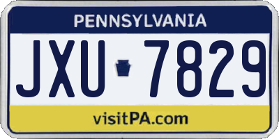 PA license plate JXU7829