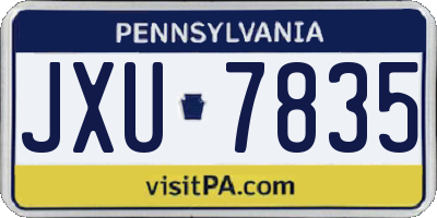PA license plate JXU7835