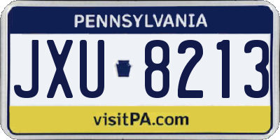 PA license plate JXU8213
