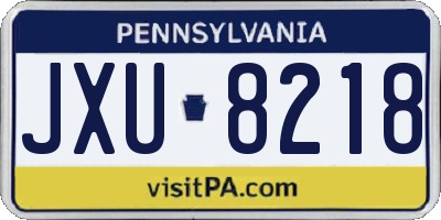 PA license plate JXU8218