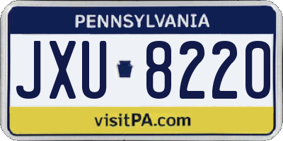 PA license plate JXU8220