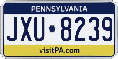 PA license plate JXU8239
