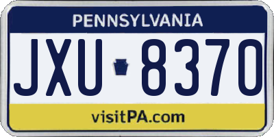 PA license plate JXU8370