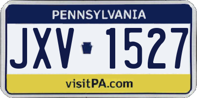 PA license plate JXV1527