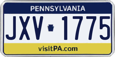 PA license plate JXV1775