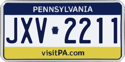 PA license plate JXV2211