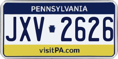 PA license plate JXV2626