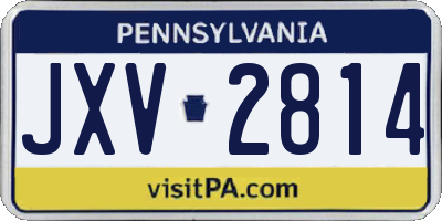 PA license plate JXV2814