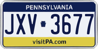 PA license plate JXV3677