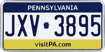 PA license plate JXV3895