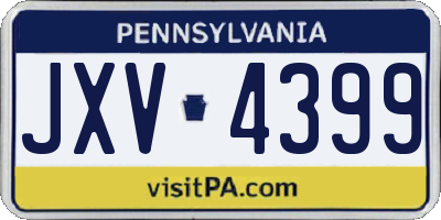 PA license plate JXV4399