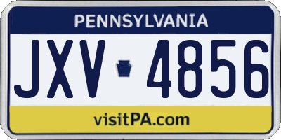 PA license plate JXV4856