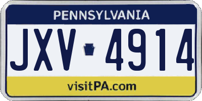 PA license plate JXV4914