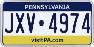 PA license plate JXV4974