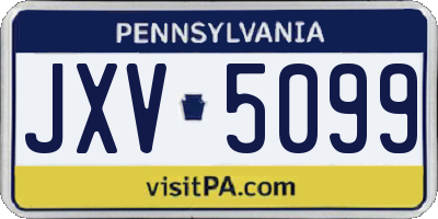 PA license plate JXV5099