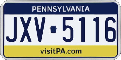 PA license plate JXV5116
