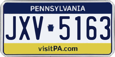 PA license plate JXV5163