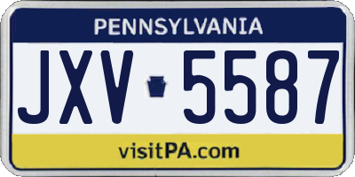 PA license plate JXV5587