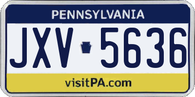 PA license plate JXV5636