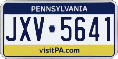 PA license plate JXV5641