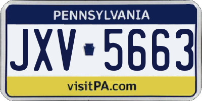 PA license plate JXV5663