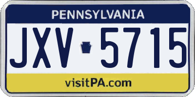 PA license plate JXV5715