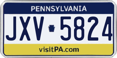 PA license plate JXV5824