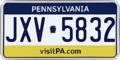 PA license plate JXV5832