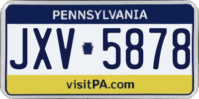 PA license plate JXV5878
