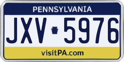 PA license plate JXV5976