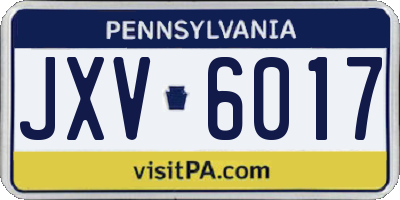 PA license plate JXV6017